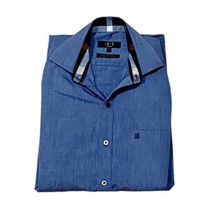 DAKS London Blue 100% Cotton 14.5 Size Dress Shirt